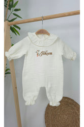 Müslin Yeni Doğan 4Katlı Organik %100Pamuk Kişiye Özgü Nakışlı Hastane Çıkış Seti(Ördek Model-1)