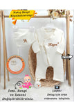 Müslin 2'li Kimono Bağcıklı Tulum %100 Pamuk Organik (Kişiye Özgü İsimli Nakış Desenli)